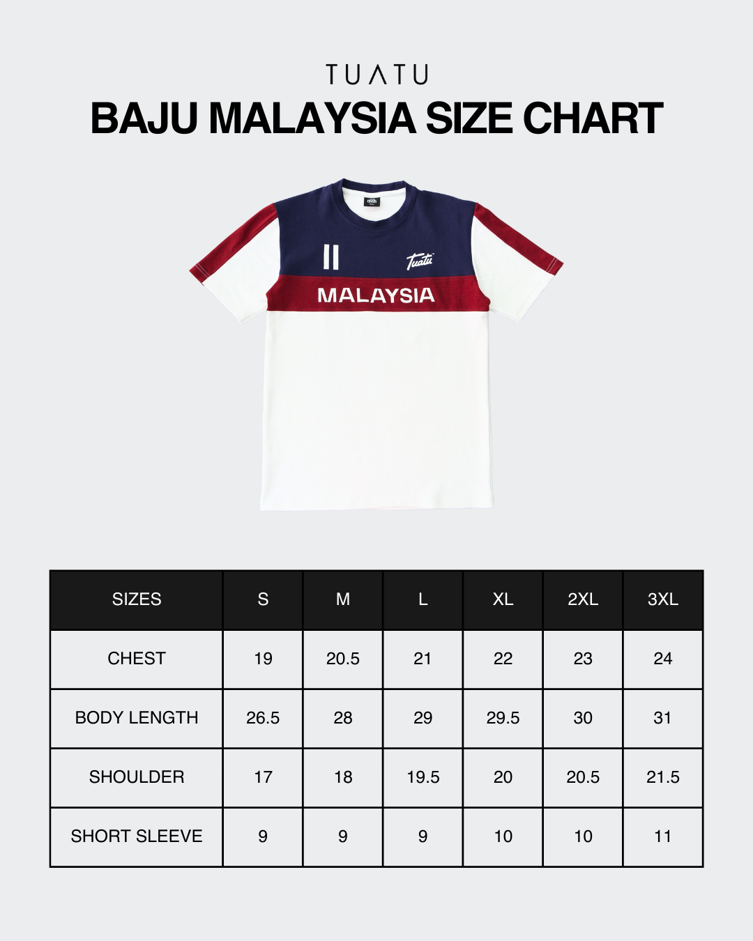 BAJU MALAYSIA Tee in Blue/Red