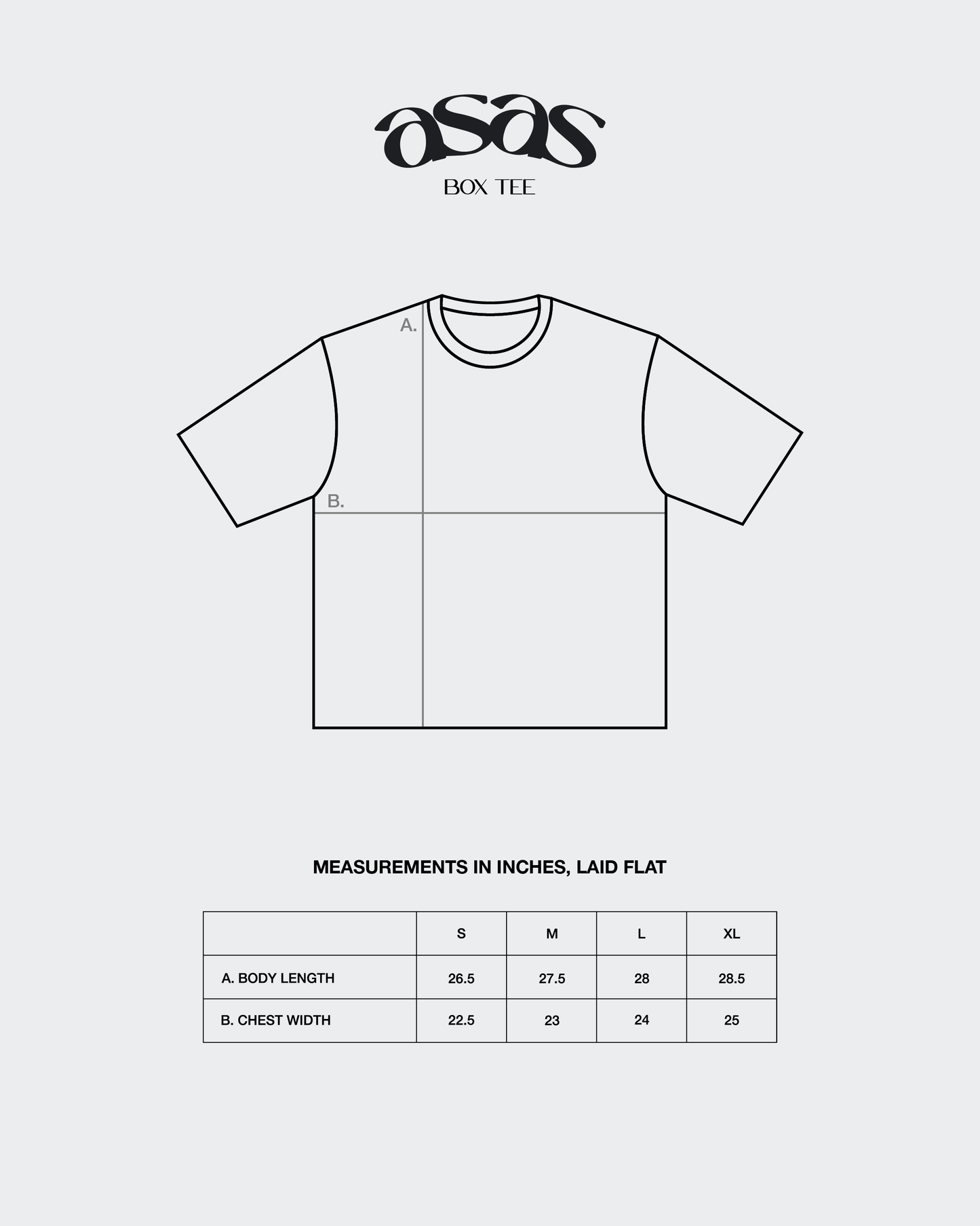 ASAS Box Tee Script Logo in Black