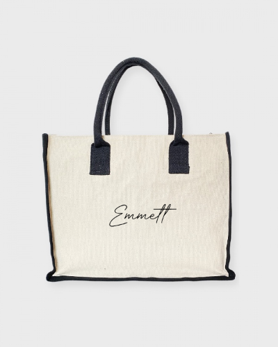 Classic Zipper Tote Bag in B/W
